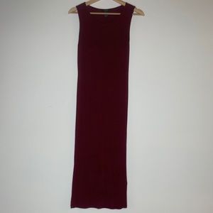 Maroon body con midi dress